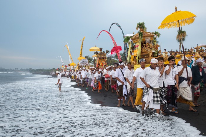 Melasti ritual before Nyepi Day