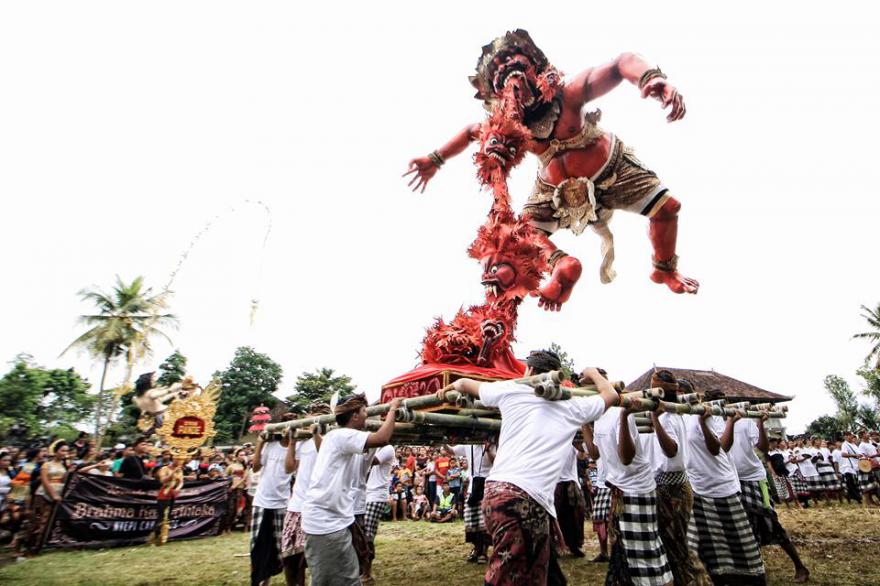 Ogoh-ogoh parade is giant monster puppet before Nyepi